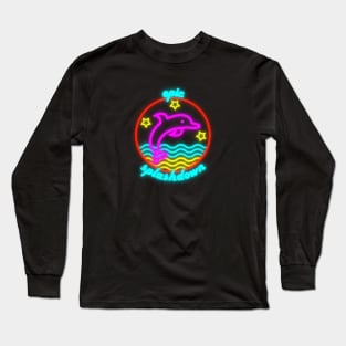 Back Dolphin: Epic Splashdown Neon Long Sleeve T-Shirt